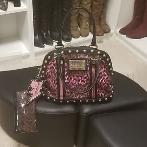 Betsey Johnston pink leopard purse.